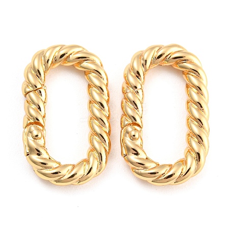 Brass Spring Gate Rings X-KK-D048-04G-1