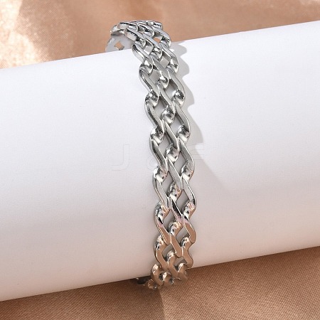 304 Stainless Steel Cuff Bangles for Women BJEW-A160-04P-1