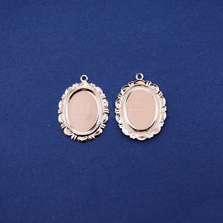 Brass Pendant Cabochon Settings FIND-WH0100-80S-1