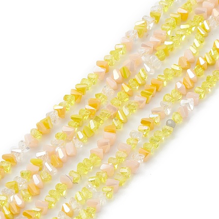 Gradient Color Electroplate Glass Bead Strands GLAA-E042-02D-1