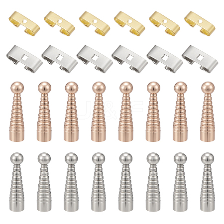 32Pcs 2 Colors Brass Bolo Tie Slide Clasps KK-NB0004-20-1