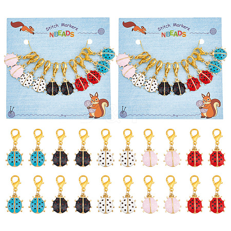 Ladybird Stitch Markers HJEW-AB00187-1