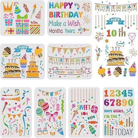 PET Hollow Out Drawing Painting Stencils Sets DIY-WH0172-363-1