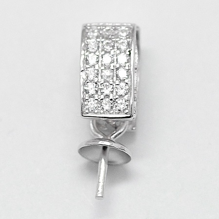 Anti-Tarnish Rhodium Plated 925 Sterling Silver Pendant Bails STER-D029-10P-1