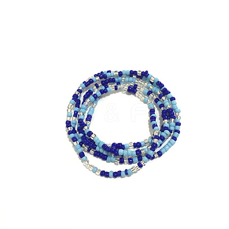 Glass Seed Beaded Waist Beads WG0248E-34-1