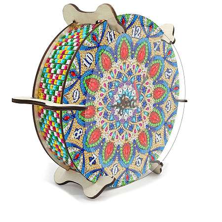 Bohemian DIY Handmade Diamond Painting Clock PW-WG93535-01-1