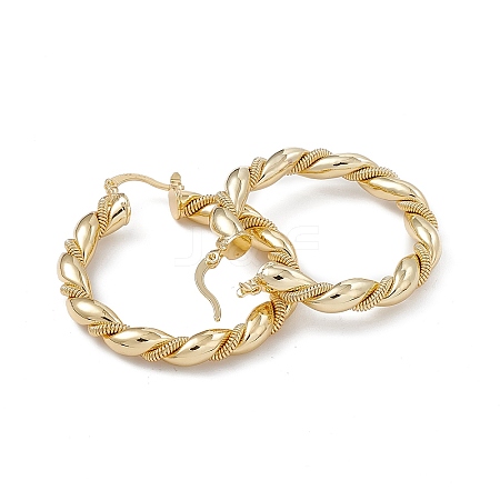 Rack Plating Brass Hoop Earrings for Women EJEW-A088-23G-1