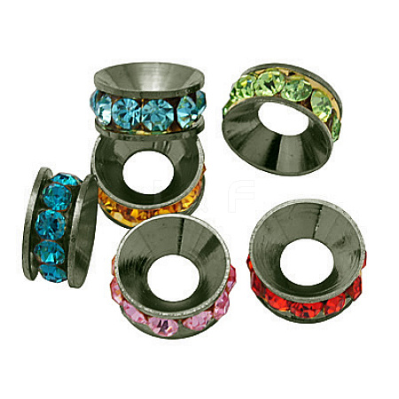 Brass Rhinestone Spacer Beads RB-A020-9mm-B-1