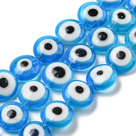 Handmade Evil Eyes Lampwork Beads Strands LAMP-H001-11A-02-1