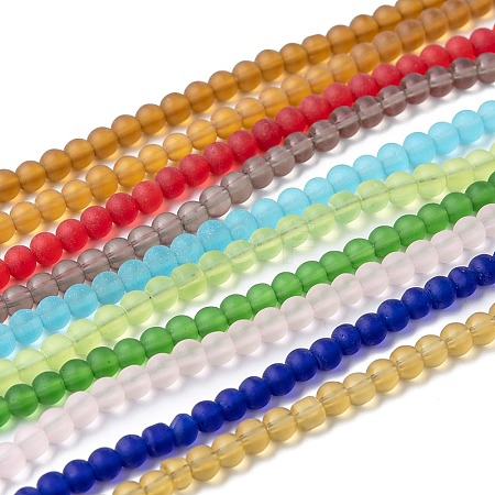 Transparent Glass Beads Strands GLAA-Q064-M-4mm-1