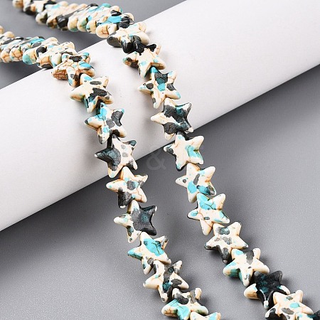 Spray Painted Synthetic Turquoise Beads Strands LS-UNKW-T001-11H-1