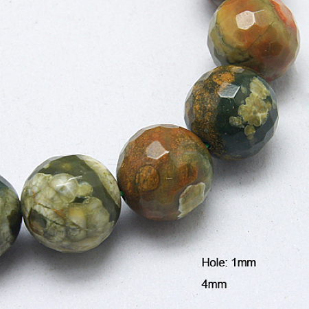 Natural Rhyolite Jasper Beads Strands G-G213-4mm-25-1