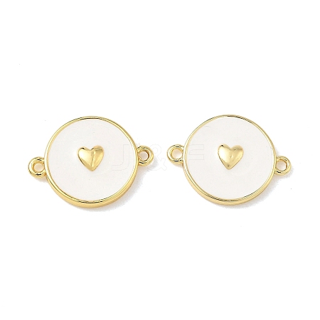 Brass White Enamel Links Connector Charms KK-L256-45A-G-1