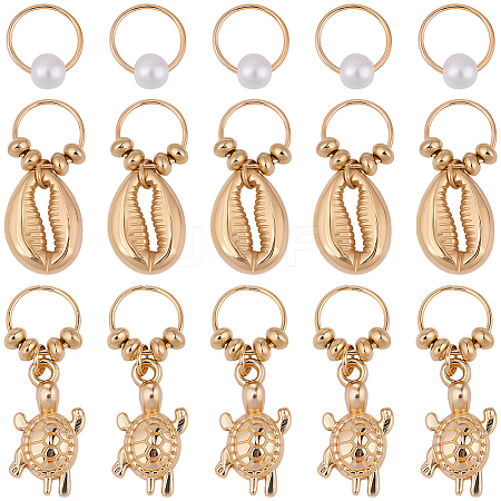 2 Bags Sea Animals Alloy Hair Braid Pendant OHAR-BM0001-05-1