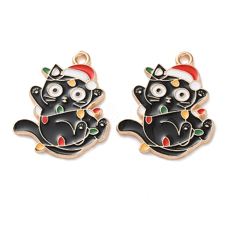 Christmas Theme Alloy Enamel Pendants ENAM-Z022-03B-1