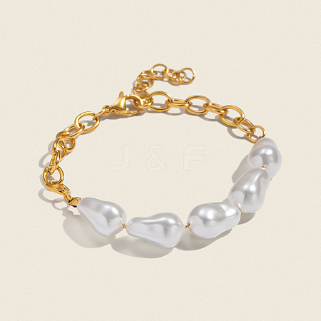Elegant Natural Pearl Beads Link Bracelets ZR4711-1