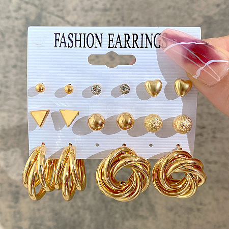 Alloy & Rhinestone Earring Sets WG01624-26-1