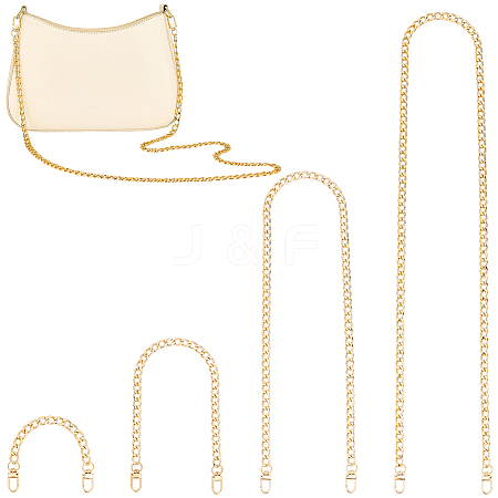 4Pcs 4 Styles Aluminum Chain Bag Extension Chains PURS-CL0001-52-1