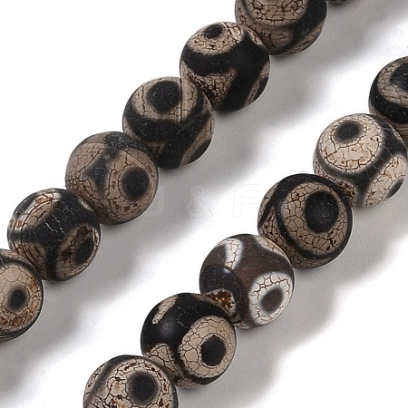 Tibetan Style dZi Beads G-K166-02-8mm-L3-01-1