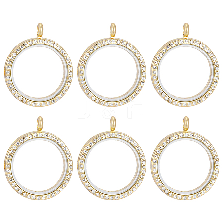 6Pcs Alloy Magnetic Locket Pendants FIND-ME0003-67G-1