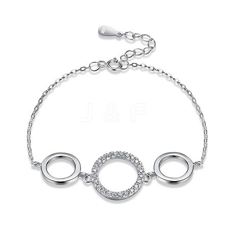925 Sterling Silver Link Bracelets BJEW-BB32768-1