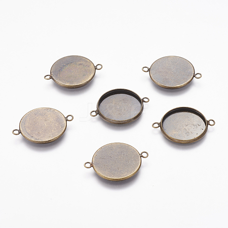 Brass Blank Base Connector Settings Fit for Cabochons X-KK-A055-AB-1