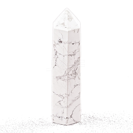 Point Tower Natural Howlite Home Display Decoration PW-WG04107-36-1