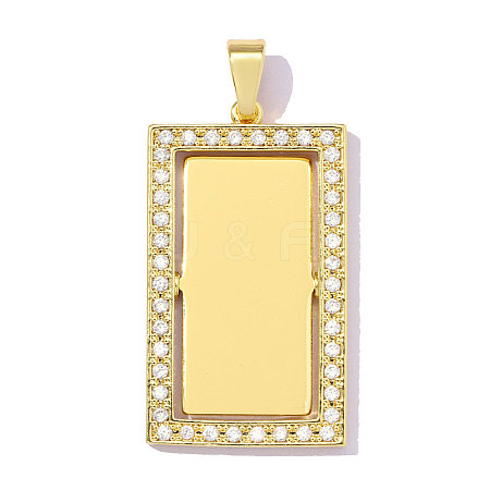 Brass Micro Pave Clear Cubic Zirconia Pendants CU-OY001-72G-1