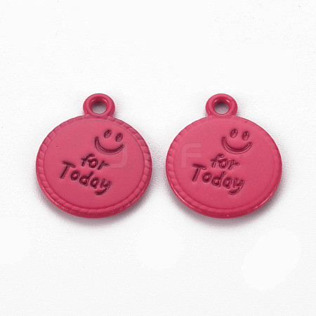 Spray Painted Alloy Pendants PALLOY-Q433-030G-RS-1