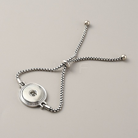 Alloy Interchangeable Snap Link Slider Bracelet Settings with Box Chains BJEW-WH0014-005C-1