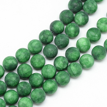 Natural White Jade Bead Strands G-R297-10mm-53-1