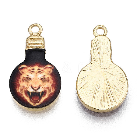 Printed Alloy Enamel Pendants ENAM-N056-178-02-1