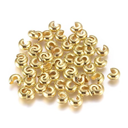 Brass Crimp Beads Covers KK-CJC0001-06C-G-1