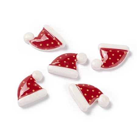 Christmas Themed Opaque Resin Cabochons CRES-P022-08-1