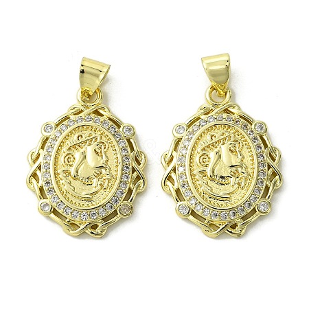 Brass Micro Pave Cubic Zirconia Pendants KK-H472-53K-G-1