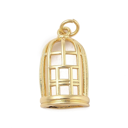 Hollow Cage Rack Plating Brass Pendants KK-Z074-28G-1