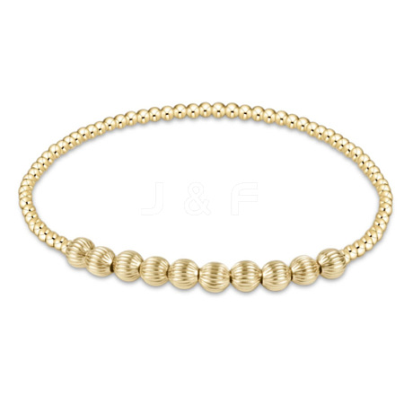 Bohemia Brass Round Beaded Stretch Bracelets TK0566-26-1