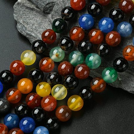 Natural Agate Beads Strands X-G-F417-05-8mm-1