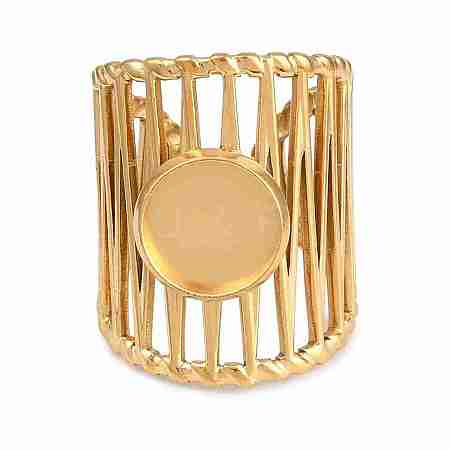 304 Stainless Steel Cuff Rings Ring Components SA-CBA098D-01G-B-1