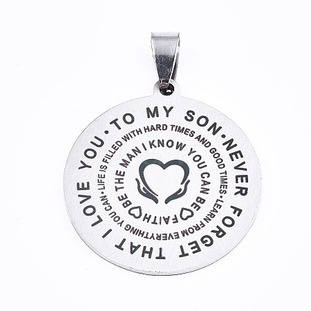 Non-Tarnish 201 Stainless Steel Quote Pendants X-STAS-T044-221P-1