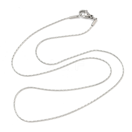 Tarnish Resistant 304 Stainless Steel Boston Chain Necklaces STAS-O053-15P-01-1