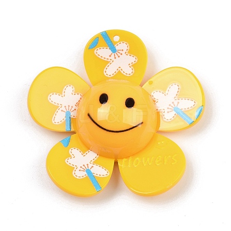 Opaque Printed Acrylic Big Pendants LS-MACR-I035-01E-1