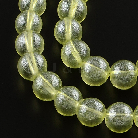 Transparent Spray Painted Glass Bead Strands DGLA-R050-4mm-15-1