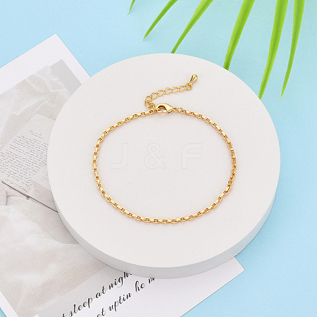 Brass Cable Chain Bracelets for Women BJEW-N032-08C-G-1