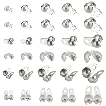 200Pcs 5 Size 304 Stainless Steel Bead Tips STAS-PH0003-32-1