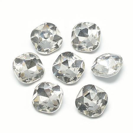 Pointed Back Glass Rhinestone Cabochons RGLA-T032-12x12mm-01-1