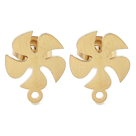 Windmill Butterfly Ion Plating(IP) 304 Stainless Steel Stud Earring Findings STAS-I206-125G-1