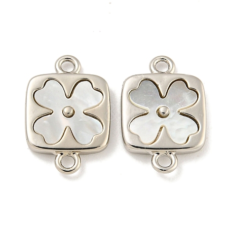 Natural Shell Flower Connector Charms KK-P275-03P-1