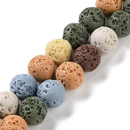 Synthetic Lava Rock Dyed Beads Strands G-H311-08C-07-1