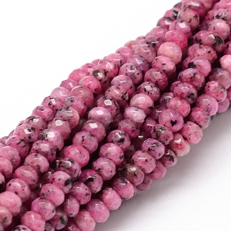 Dyed Natural Malaysia Jade Rondelle Beads Strands X-G-E316-2x4mm-18-1